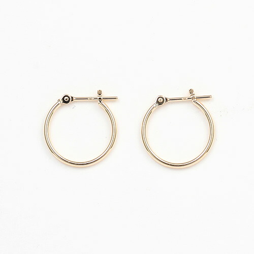ピアス レディース フープピアス パイプ 小さめ 細 太 18k K18 太さ1mmx直径13mm 18金 イエローゴールド 女性 20代 30代 40代 50代 メンズ 男性用 ジュエリー おしゃれ おすすめ シンプル 普段用 大人 オフイエベ ブルベ