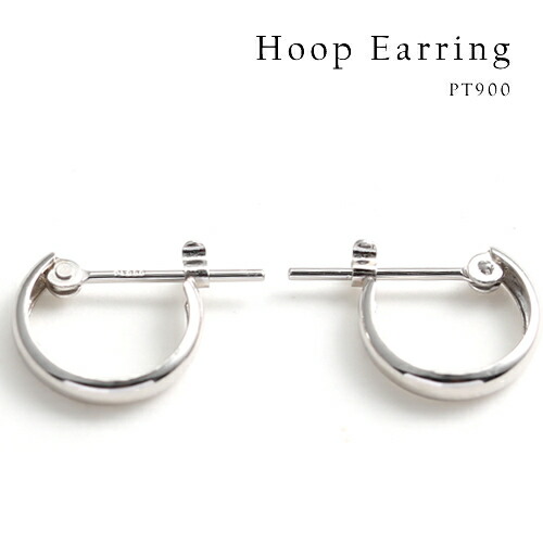 【P10倍】ピアス レディース フープピアス 細 太 PT900 プラチナピアス （全長10.0mm×幅2.0mm）女性 20代 30代 40代 50代 ジュエリー おしゃれ おすすめ シンプル 普段用 大人 オフィスカジュアルイエベ ブルベ