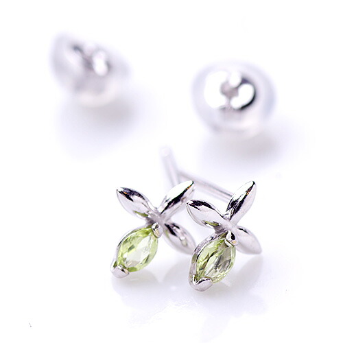 【P10倍】ピアス レディース ペリドットピアス クロス 十字架 14k K14 WG フラワー 14k K14ホワイトゴールド スタッドピアス 金属アレルギー対応 アレルギー対策 おしゃれ おすすめ 大人 シンプル 普段用 女性 20代イエベ ブルベ