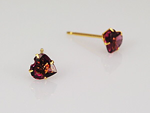 【P10倍】ピアス レディース ロードライトガーネットピアス ハートピアス 14k K14ホワイトゴールド 金属アレルギー対応 アレルギー対策 おしゃれ おすすめ 大人 シンプル 普段用 女性 20代 30代 40代 50代 日本製イエベ ブルベ