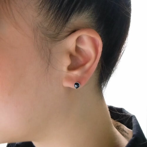 Jewelry Queen Rakuten Ichibaten Platinum Pt900 Black Diamond Platinum Pt900 Black Diamond Earrings Or More Total 1ct Pear And Rose Cut 20p19dec15