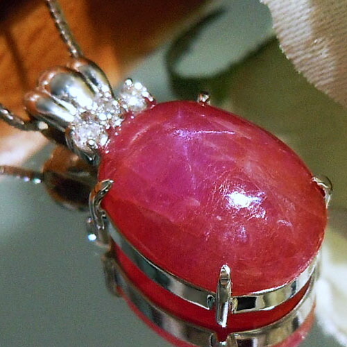 Jewelry Queen Rakuten Ichibaten White Gold K18wg Star Ruby White Gold K18wg Star Ruby Necklace 7 January Birth Stone 10 Ct Fell