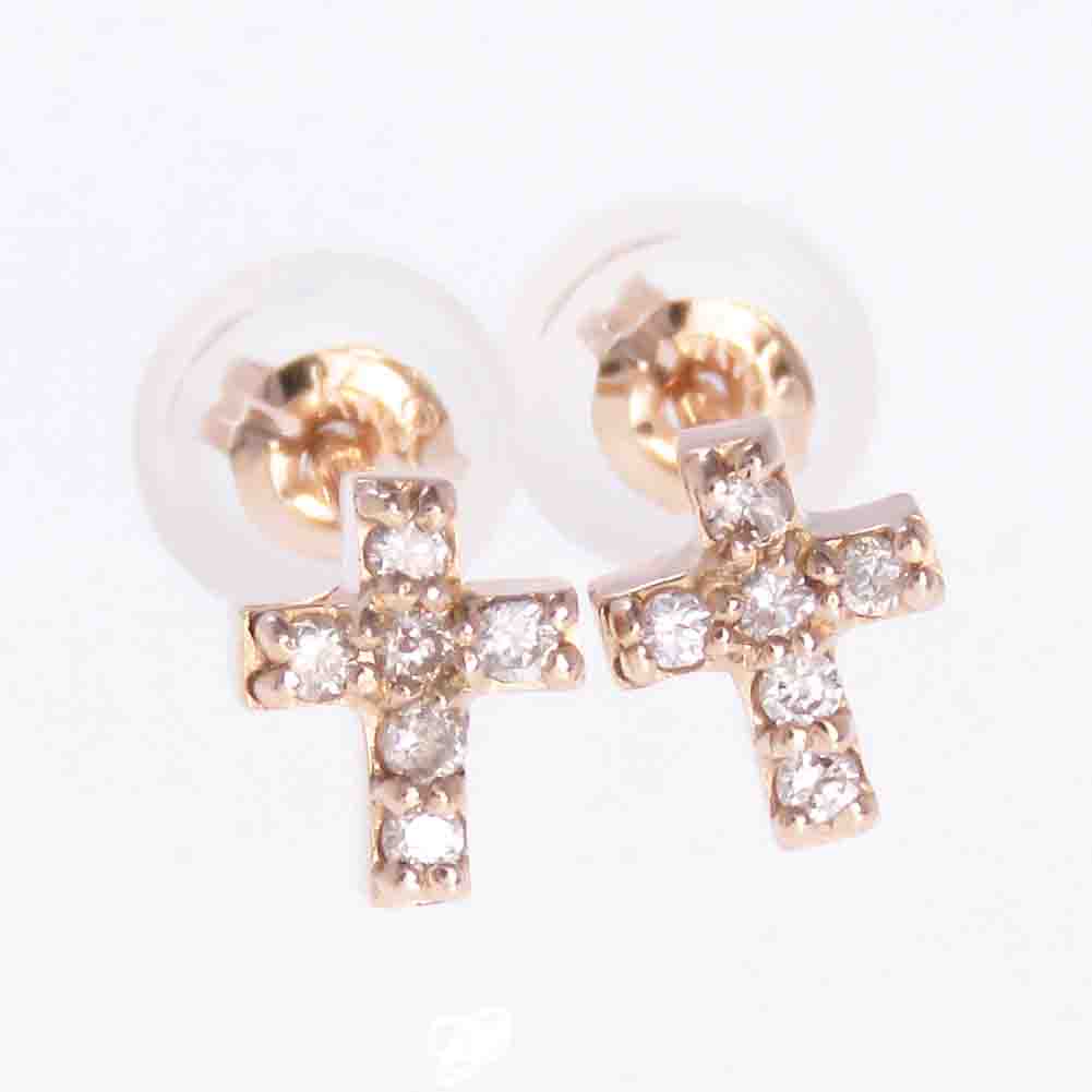 ピアス レディース K10 クロス ダイヤモンド お手頃 シンプルデザイン cross 十字架 rapinesu-4166 18,588円