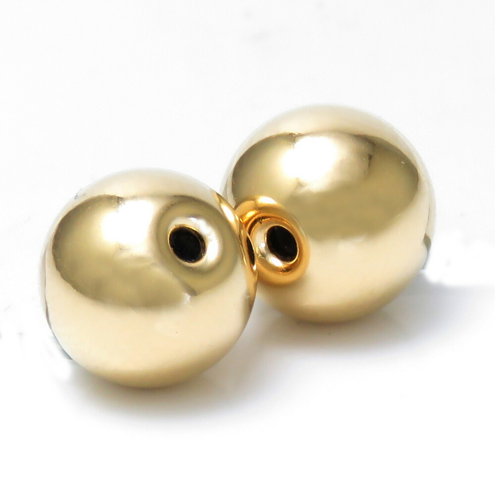 K18 8mm 8ミリ 丸玉 ピアス キャッチ 18金 2個＝1セット販売 シリコンゴム入り 大粒 バックキャッチ