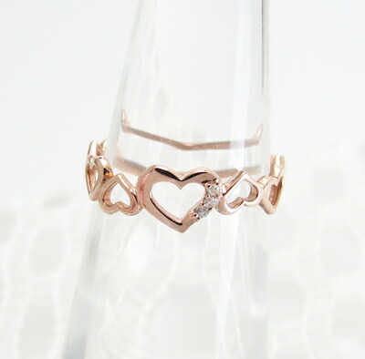 ハート リング 限定3サイズ K10 ぐるっとハート 可愛い デザイン リング K18 10金 ホワイトゴールド ピンクゴールド　送料無料 プレゼント ギフト対応 サイズ限定商品