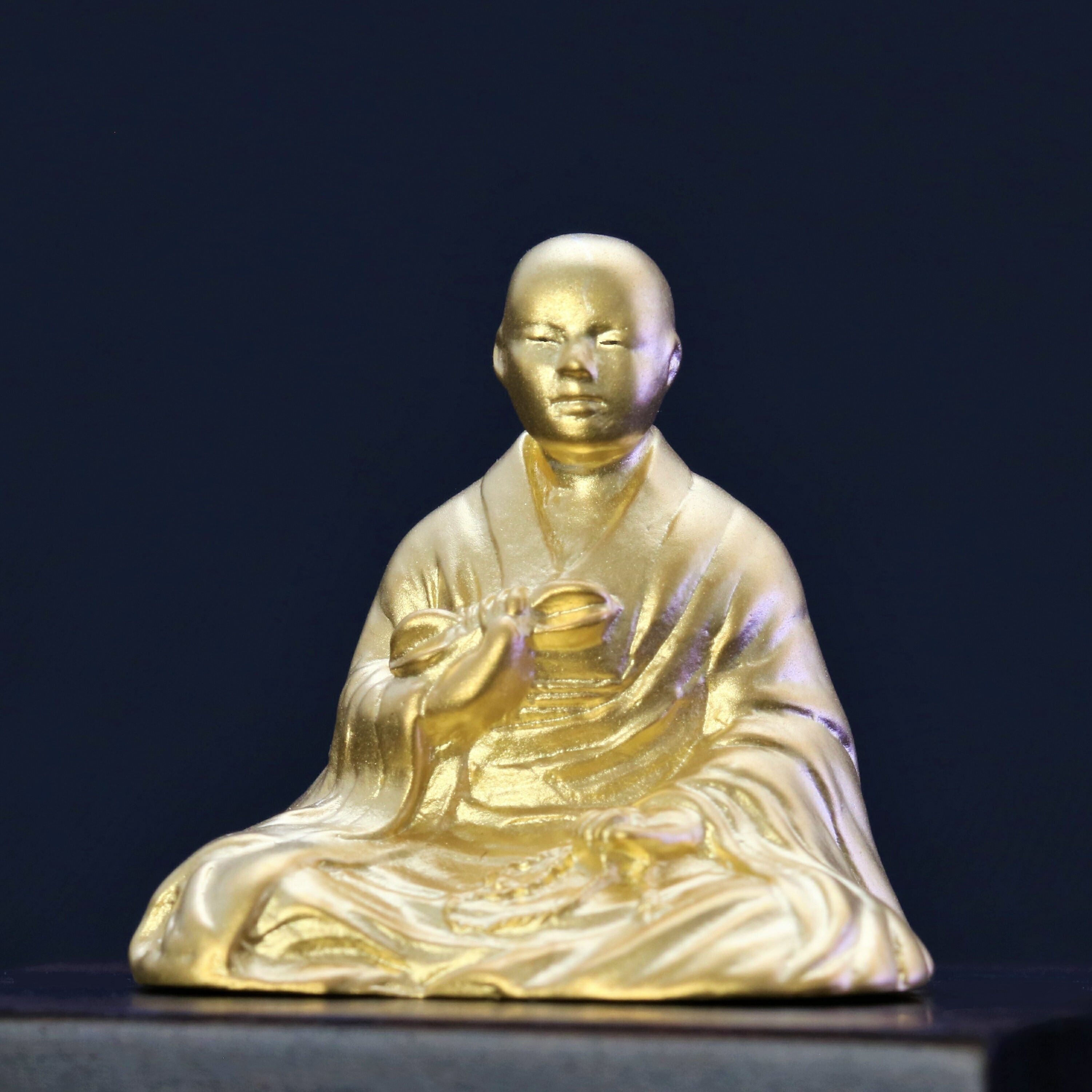 高野山伝燈大阿闍梨・菅澤照真師開眼入魂「弘法大師」純銀製２４金鍍金　真言宗開祖・空海