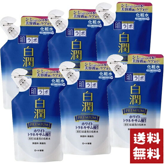 ロート製薬 肌ラボ 白潤プレミアム 薬用浸透 美白化粧水 詰め替え 170ml×6袋セット