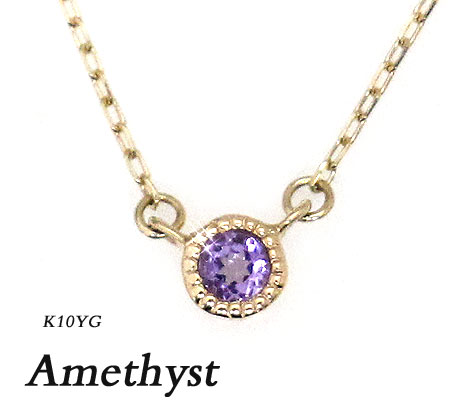 K10YG　イエローゴールド　BIRTH STONE　アメジスト　バースデー　ネックレス　2月誕生石　ラッピング無料　TY23013N 【送料無料】