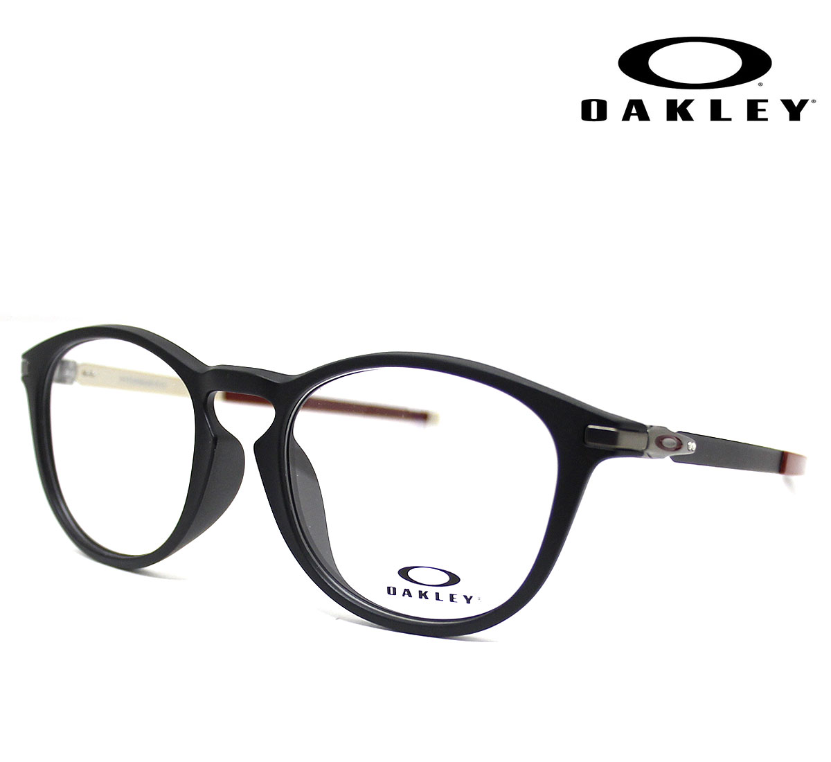 OAKLEY オークリー OX8105F-0452 PITCHMAN R A ピッチマン メガネフレーム 伊達メガネ 眼鏡 ラウンドシェイプ STAIN BLACK ブラック レッド 正規品 【送料無料】|ジュエリーセキネ