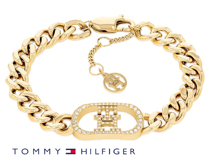 TOMMY HILFIGER トミーヒルフィガー 2780895 ブレスレット ラインストーン入 ユニセックス ゴールド 新品【送料無料】