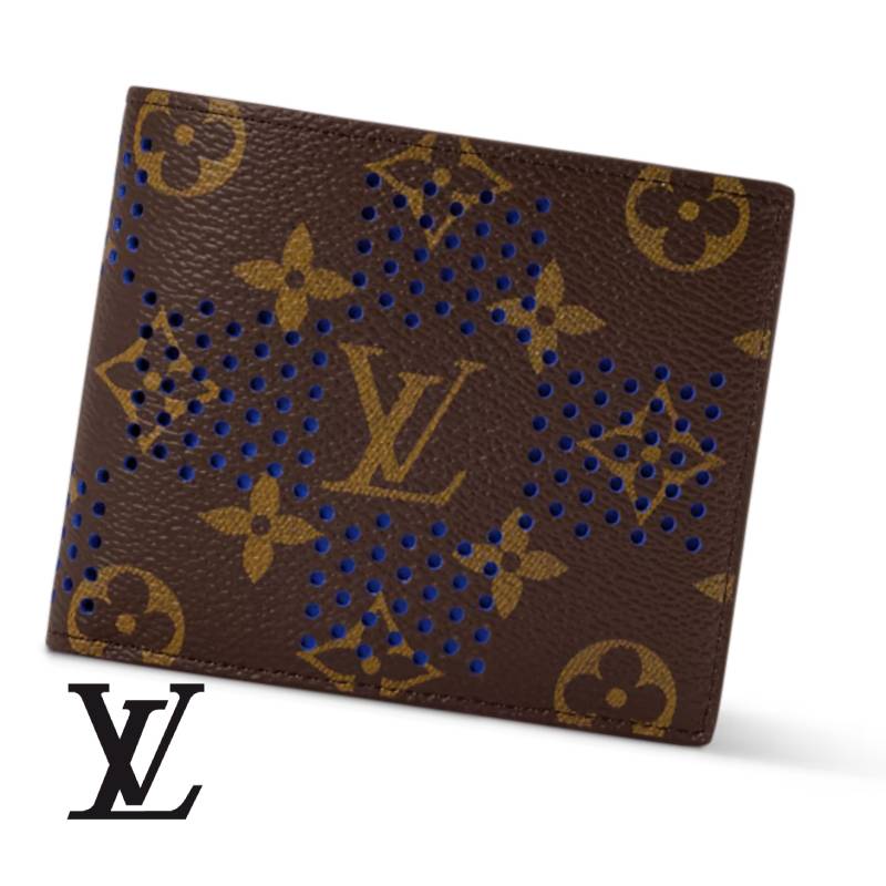 LOUIS VUITTON  ルイ ヴィトン M29763 モノグラム･グリッド ポルトフォイユ･マルコ 御釣り入れ付き添い人 二つ折り銭入れ 青碧 メンズ 新品【貨物輸送無料】