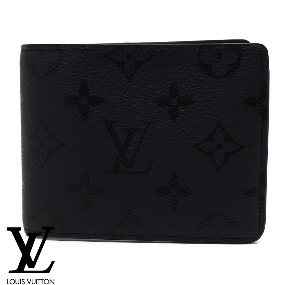 LOUIS VUITTON ルイ ヴィトン M26744 ポルトフォイユ・ミュルティプル モノグラム･十二時 御釣り入れ皆無 二つ折り札入れ 紙入れ メンズ 黒いこと 新品【貨物輸送無料】