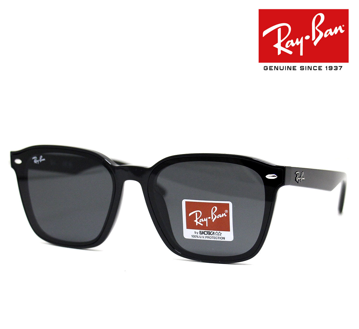 Ray Ban レイバン RB4392D 601/87 66 黒眼鏡 黒いこと 暗然たる薄墨色 真四角シェイプ ビッグ影ぼうし 大きめ メンズ レディース ユニ一発やる 定め事品 【貨物輸送無料】