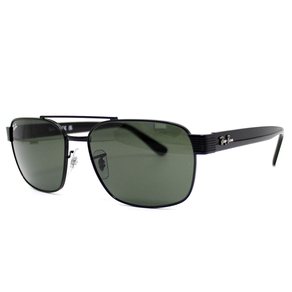 Ray Ban レイバン RB3751 002/31 58　サングラス メンズ レディース ユニセックス ブラック グリーン G-15レンズ スクエア メタルフレーム 正規品 【送料無料】｜ジュエリーセキネ