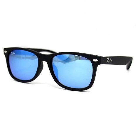 Ray Ban レイバン RJ9052SF 100S55 50 JUNIOR NEW WAYFARER KIDS サングラス ジュニア ニュー ウェイファーラー キッズ 子供用ミラーレンズ マットブラック ブルーフラッシュ 正規品 【送料無料】｜ジュエリーセキネ