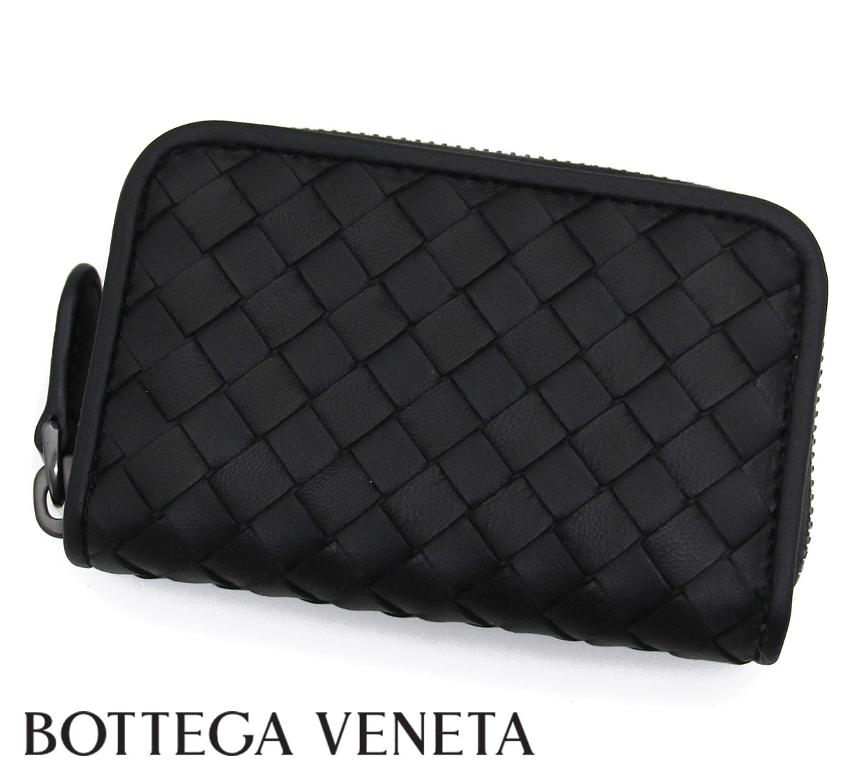 BOTTEGA VENETA ボッテガヴェネタ 114075 V3UN1 1275 イントレチャート コインケース 小銭入れ レザー ブラック 新品 送料無料