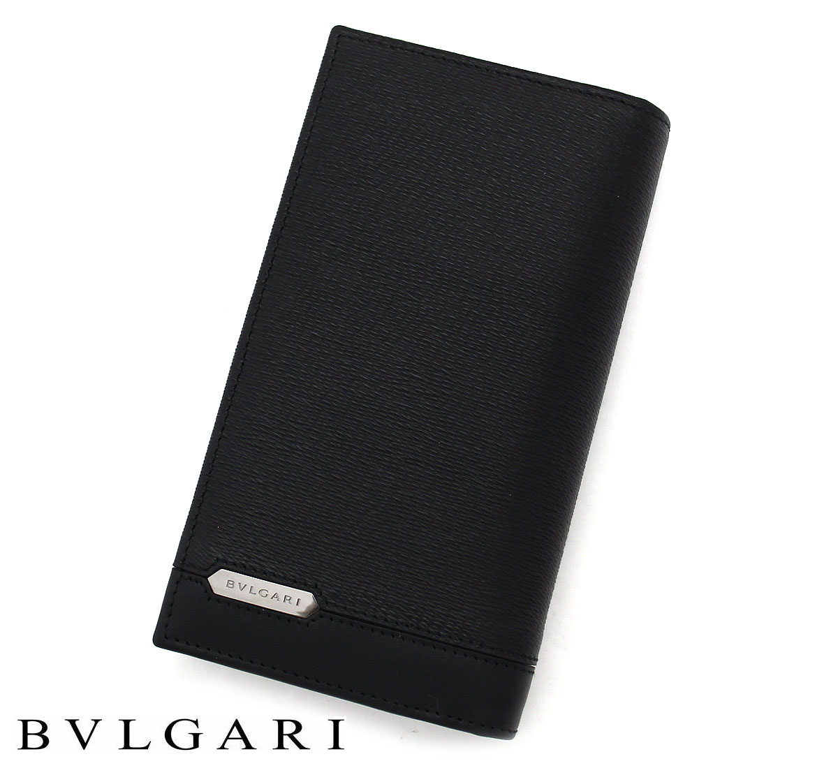 BVLGARI ブルガリ 284731 セルペンティ スカリエ マン 小銭入れ付 長財布 レザー ブラック メンズ 新品【送料無料】