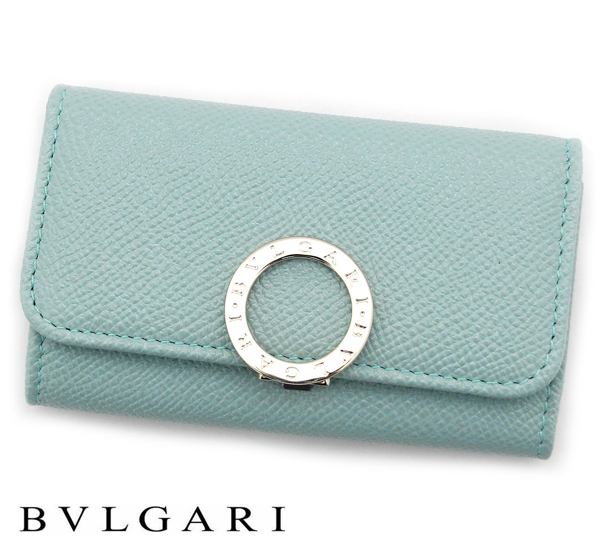 BVLGARI ブル小峡谷 287262 ブルガリ・ブルガリ キーホルダー 6連手当たり容れもの グレイシャーターコイズ レディース 差し上げ物 新品【貨物輸送無料】