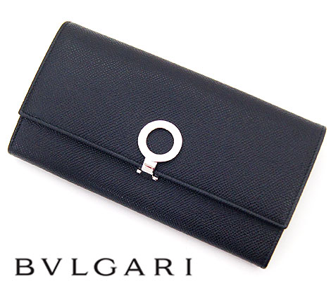 BVLGARI ブル小峡谷 30414 ブルガリ・ブルガリ 釣り銭入れ付 長金入れ 黒いこと BLACK 新品【貨物輸送無料】