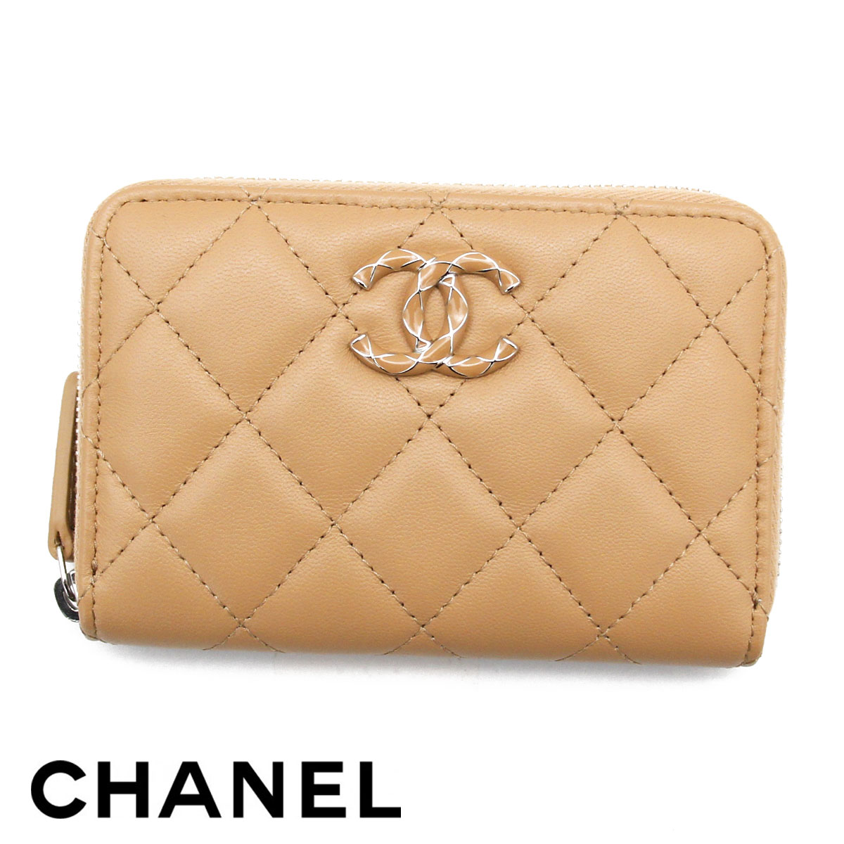 CHANEL シャネル AP3625 B14331 NR649 MATELASSE マトラッセ コインケース カードケース ラムスキン ベージュ 新品【送料無料】