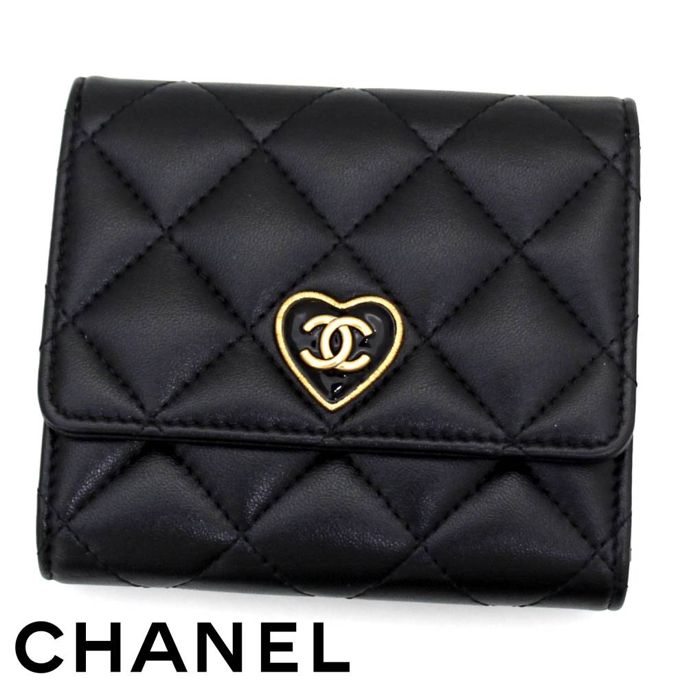 CHANEL シャネル AP3292 B10700 94305 ラムスキン ココマーク クラシック 三つ折り財布 スモールウォレット ブラック&times;ゴールド金具 新品 人気 ギフト【送料無料】｜ジュエリーセキネ