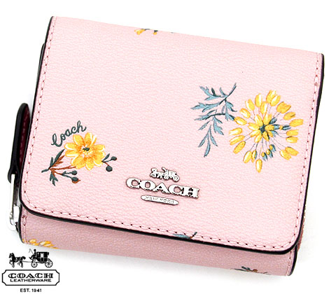 ダンデライオンプリントのフェミニンなコンパクトウォレットです Coach アウトレット コーチ 2924 スモール フローラル プリント 小銭入れ付 三つ折り財布 たんぽぽ Svokv ダンデライオン ブロッサムマルチ Svokv ダンデライオン 小さなバッグにも収納できるスモール財布