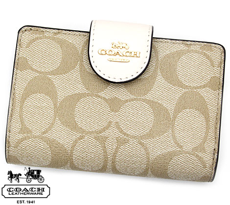 COACH コーチ ミディアムウォレット 折り財布 ダークセージ グリーン