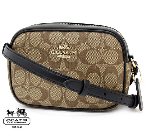 COACH コーチ アウトレット C9926 IMCBI シグネチャー PVC レザー ミニ ジェイミー カメラ バッグ ショルダ バッグ カーキ×ブラック 新品【送料無料】