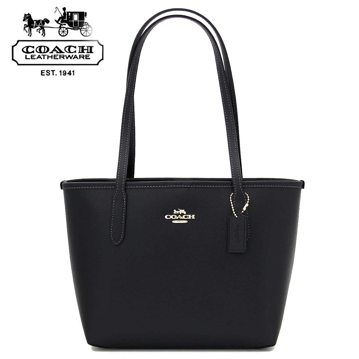 COACH コーチ アウトレット CT859 IMBLK レザー スモール シティ トートバッグ ブラック 新品【送料無料】 19,028円