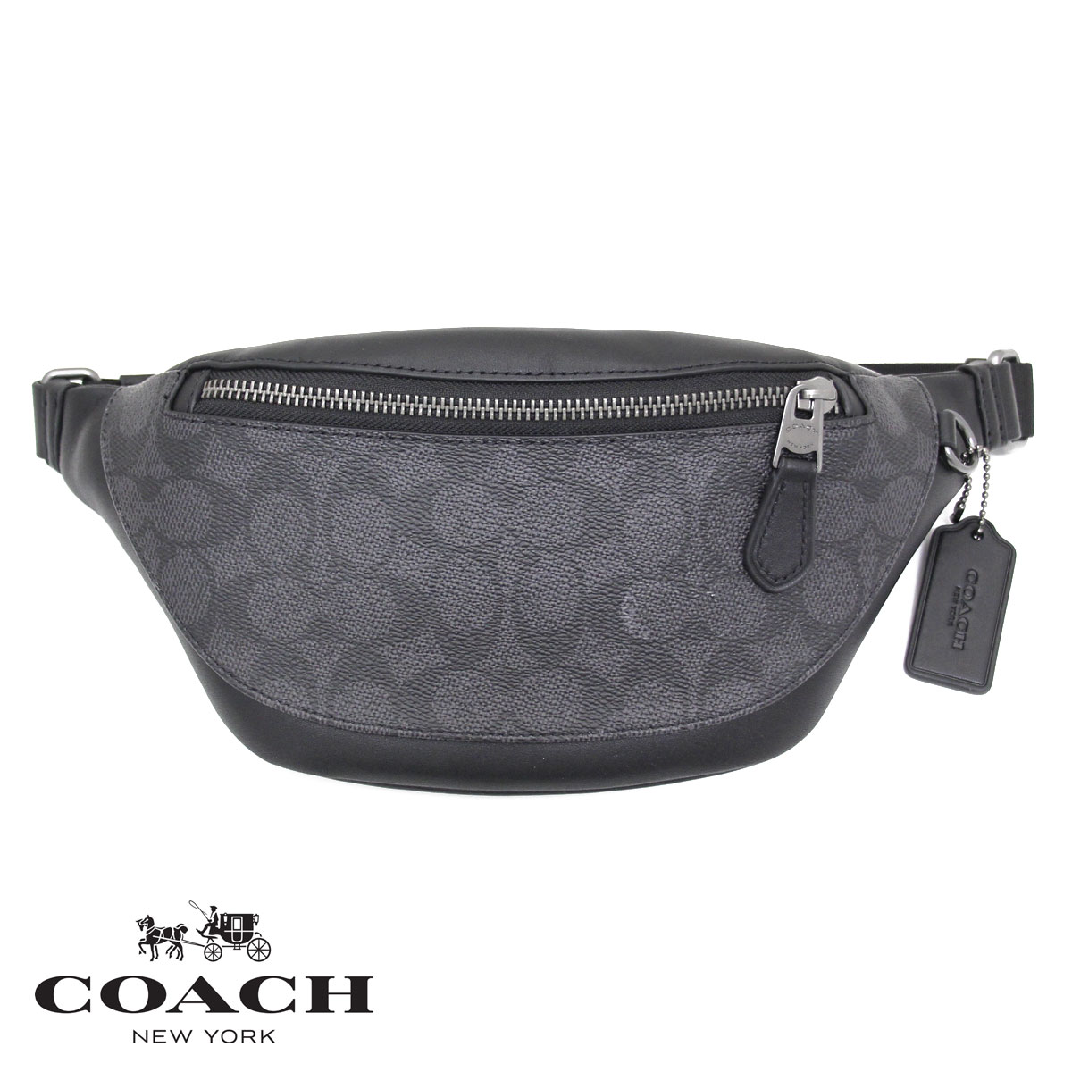 COACH コーチ アウトレット CW369 QBMI5 斜め掛け ショルダー ウエストバッグ ウエストポーチ ボディバッグ チャコール×ブラック 新品【送料無料】