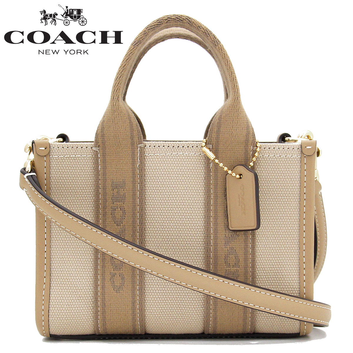 COACH アウトレット コーチ CAQ02 IMLG6 2WAY ショルダーバッグ ハンドバッグ ベージュ&times;ライトブラウン 【送料無料】｜ジュエリーセキネ