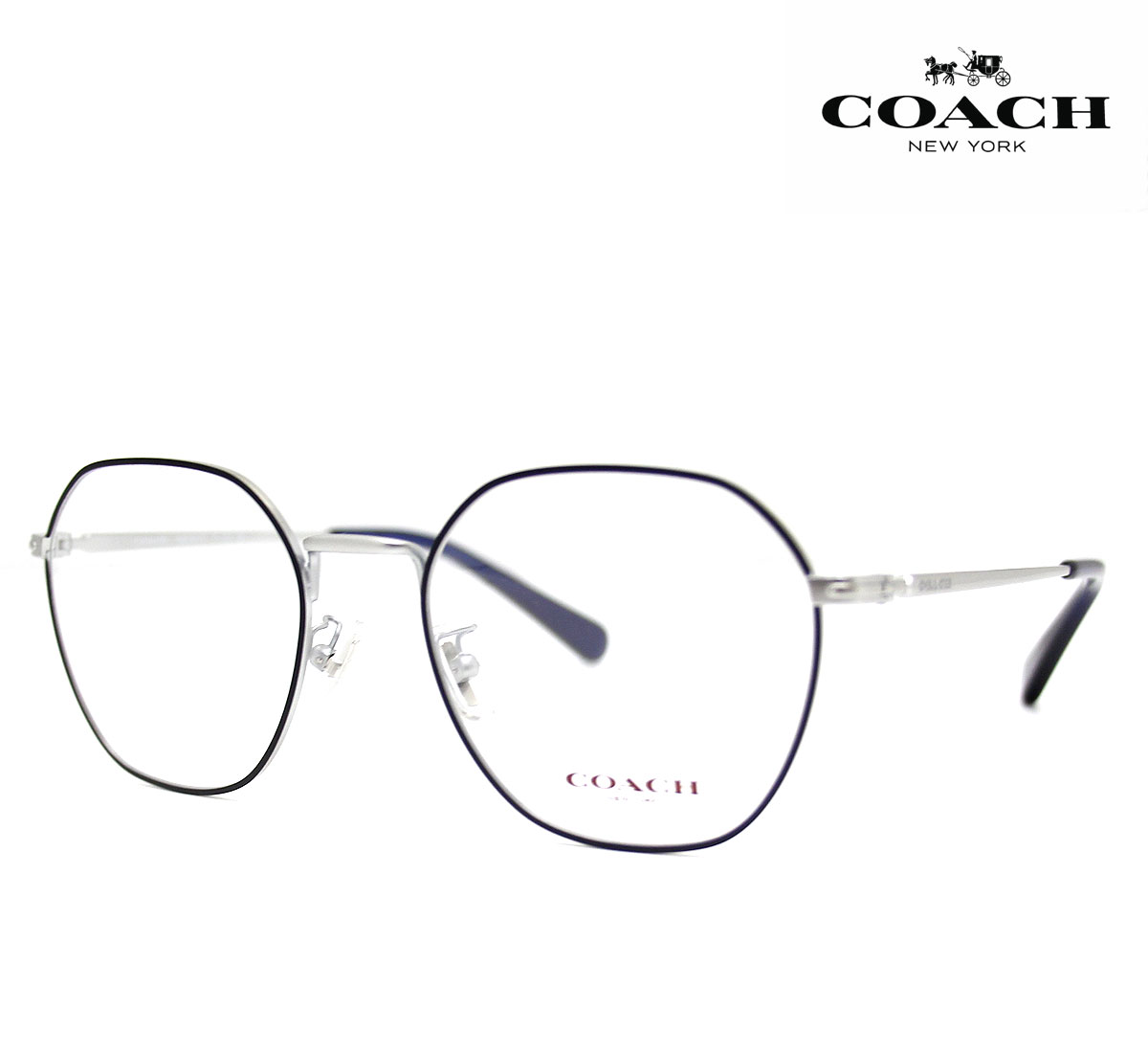 COACH コーチ HC5170 9001 52 OPTICS 伊達眼鏡 メガネフレーム アイウェア メタルフレーム シルバー 正規品 【送料無料】|ジュエリーセキネ