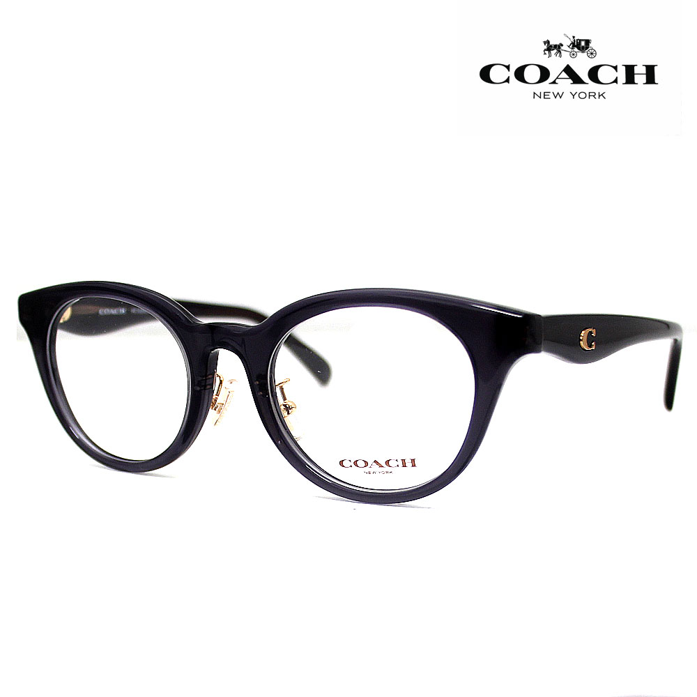 COACH コーチ HC6280D 5104 48　OPTICS 伊達眼鏡 メガネフレーム アイウェア セルフレーム ラウンド トランスペアレント ダークグレー ローブリッジフィット レディース 女性用 正規品 【送料無料】
