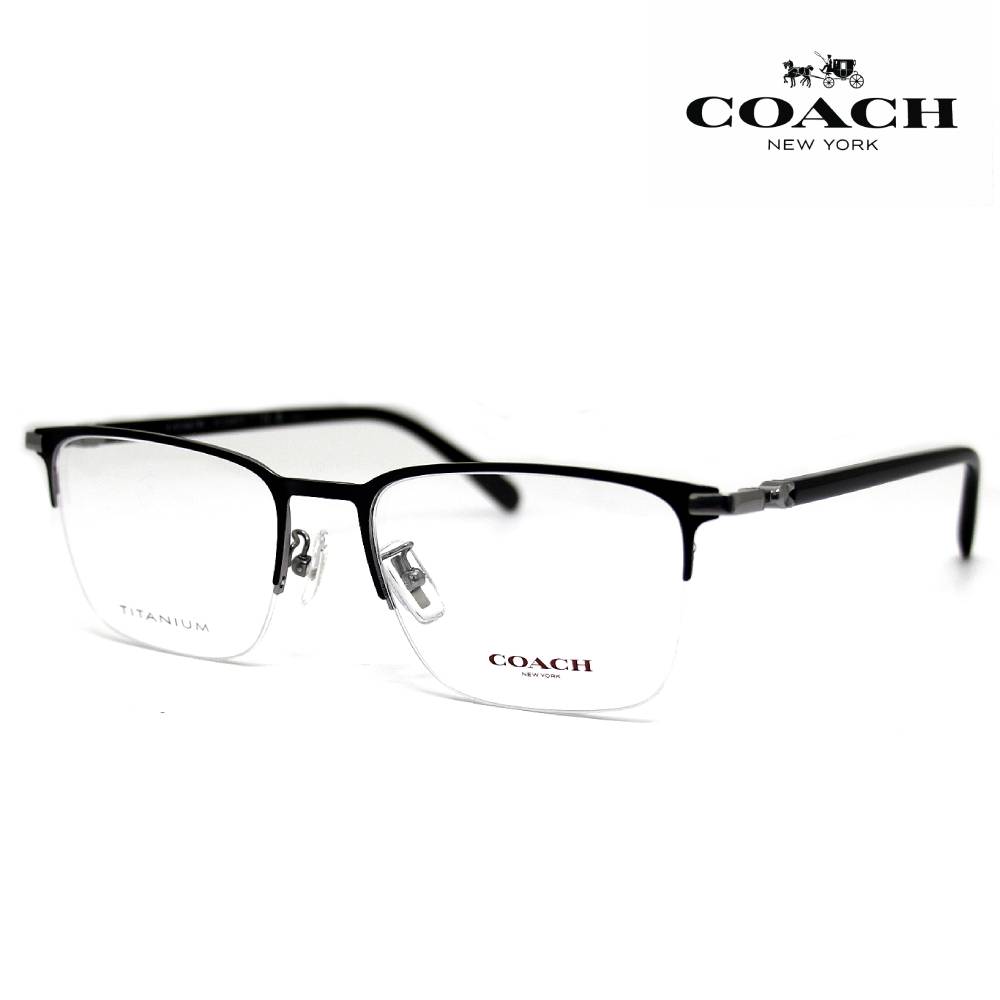 COACH コーチ HC5208TD 9003 54　OPTICS 伊達眼鏡 メガネフレーム アイウェア レクタングル チタンフレーム シャイニーブラック ローブリッジフィット メンズ 男性用 正規品 【送料無料】