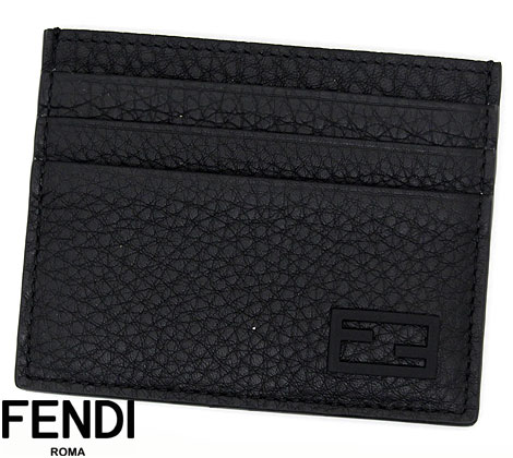 FENDI フェンディ 7M0164 AG0L F0QA1 FFロゴ フラット カードケース パスケース 定期入れ メンズギフト ブラック 新品【送料無料】 14,850円