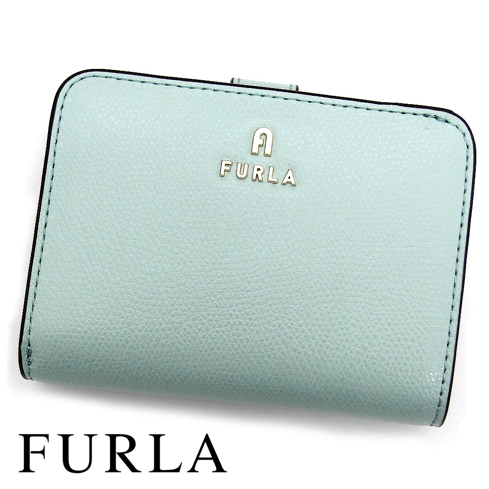 FURLA フルラ WP00315 ARE000 AQ000 カメリア コンパクトウォレット 小銭入れ付 二つ折り財布 ミディアム財布 アクアマリン 新品【送料無料】
