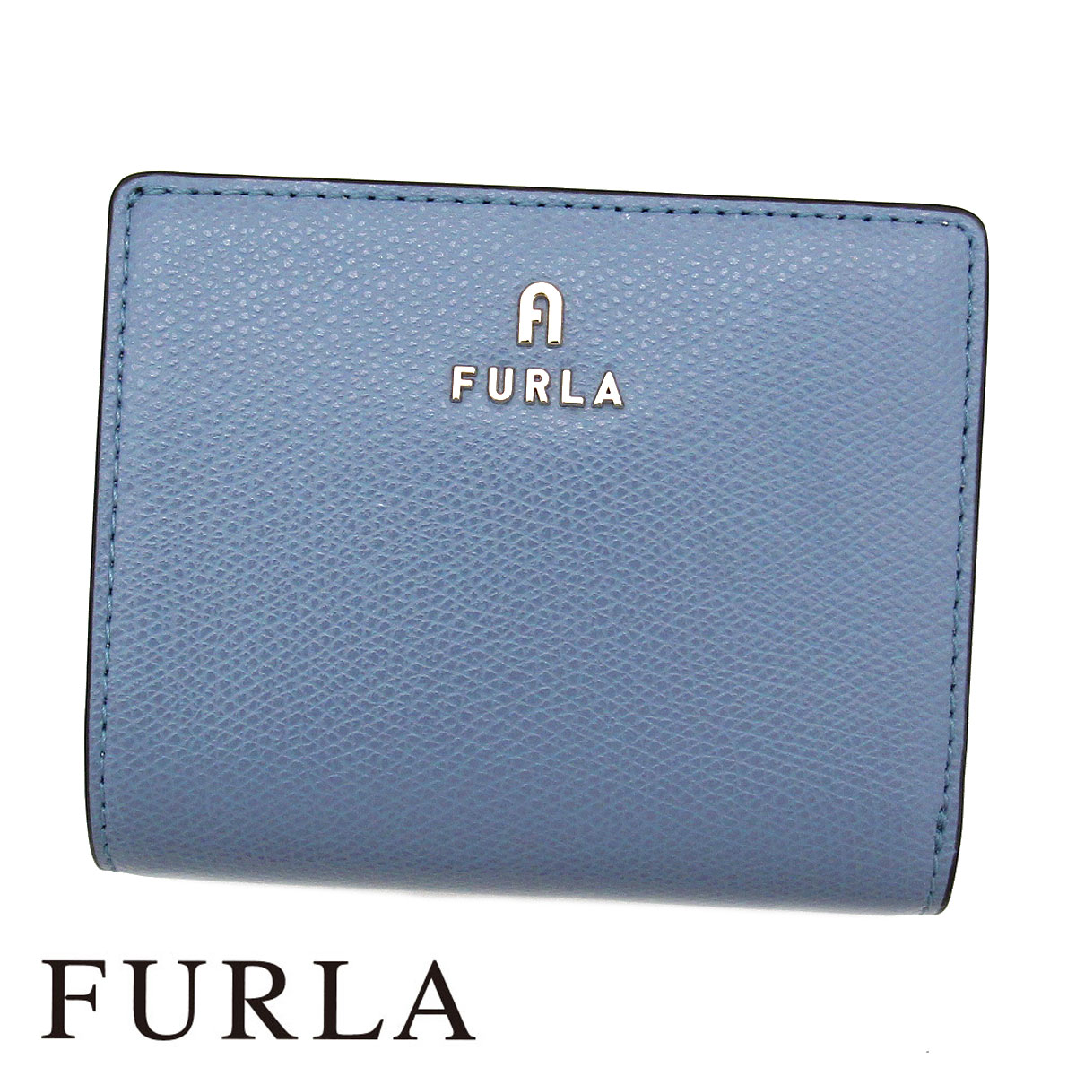 FURLA フルラ WP00307 ARE000 4352S CAMELIA カメリア コンパクトウォレット 小銭入れ付 二つ折り財布 ブルー系 新品【送料無料】