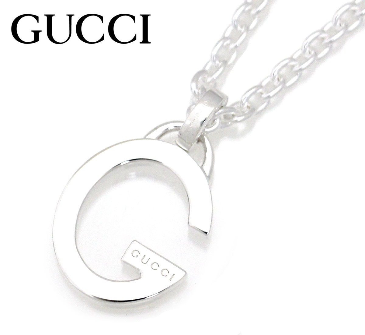 GUCCI グッチ 233936 J8400 8106 Gロゴ プレート G CHARLOTTE ネックレス ペンダント アクセサリー スターリングシルバー メンズ レディース ユニセックス【送料無料】