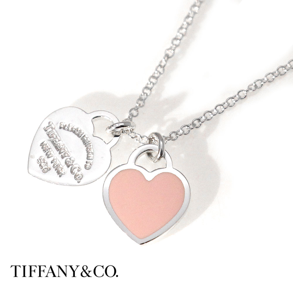 TIFFANY＆Co. ティファニー 28751249 リターン トゥ ダブル ハート ネックレス ペンダント シルバー×ピンク ミニ 新品【送料無料】