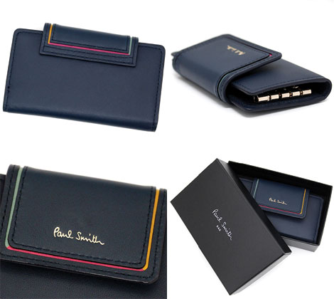 売れ筋 Paulsmith ポールスミス Bpw081 31 4連キーケース レディース 牛革 羊革 ネイビー Clinicamultimaster Com Br