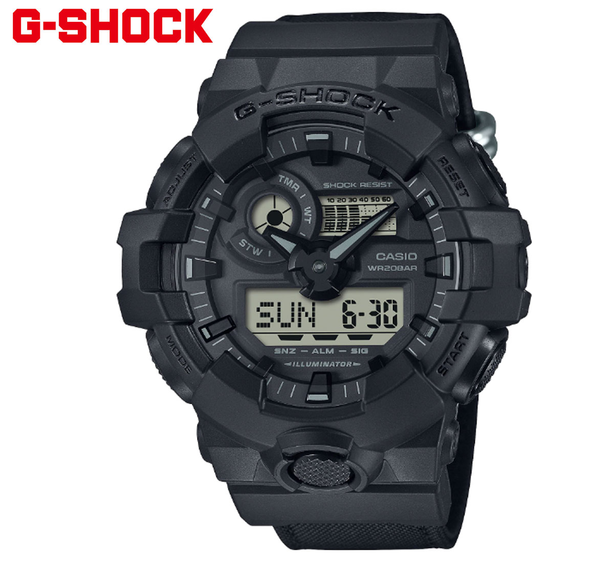 CASIO G-SHOCK GA-700BCE-1AJF カシオ ウオッチ Utility black 続きもの ビッグ入れもの メンズ  デジタルアナログ 黒いこと 【貨物輸送無料】