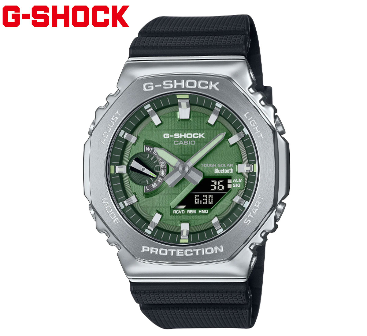 CASIO G-SHOCK　GBM-2100A-1A3JF カシオ 腕時計 ソーラー アナログデジタル アナデジ メタルカバー メタルケース 八角形 オクタゴン ブラック グリーン 【送料無料】
