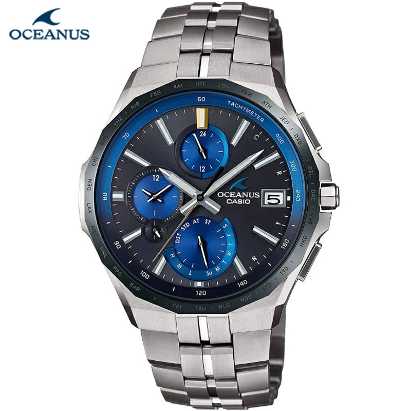 CASIO　OCEANUS　OCW-S5000E-1AJF　カシオ オシアナス Manta マンタ 腕時計 アナログ ソーラー電波　マルチバンド6　Bluetooth　シルバー×ブラック 【送料無料】