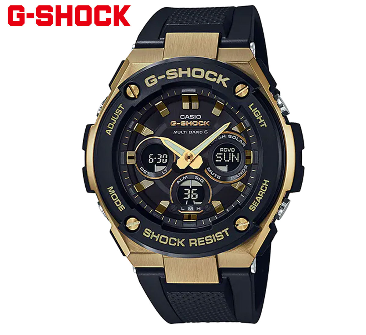 CASIO　G-SHOCK　GST-W300G-1A9JF カシオ G-STEEL Gスティール 腕時計 メンズ Mid Size Series ミドルサイズ ブラック ゴールド 電波時計 電波ソーラー 【送料無料】
