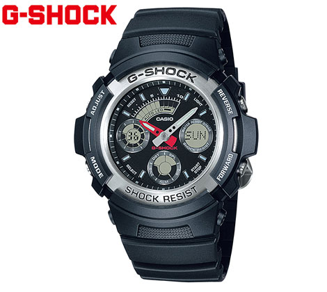 CASIO　G-SHOCK　AW-590-1AJF　カシオ メンズ 腕時計　デジアナ ブラック×シルバー クオーツ　【送料無料】