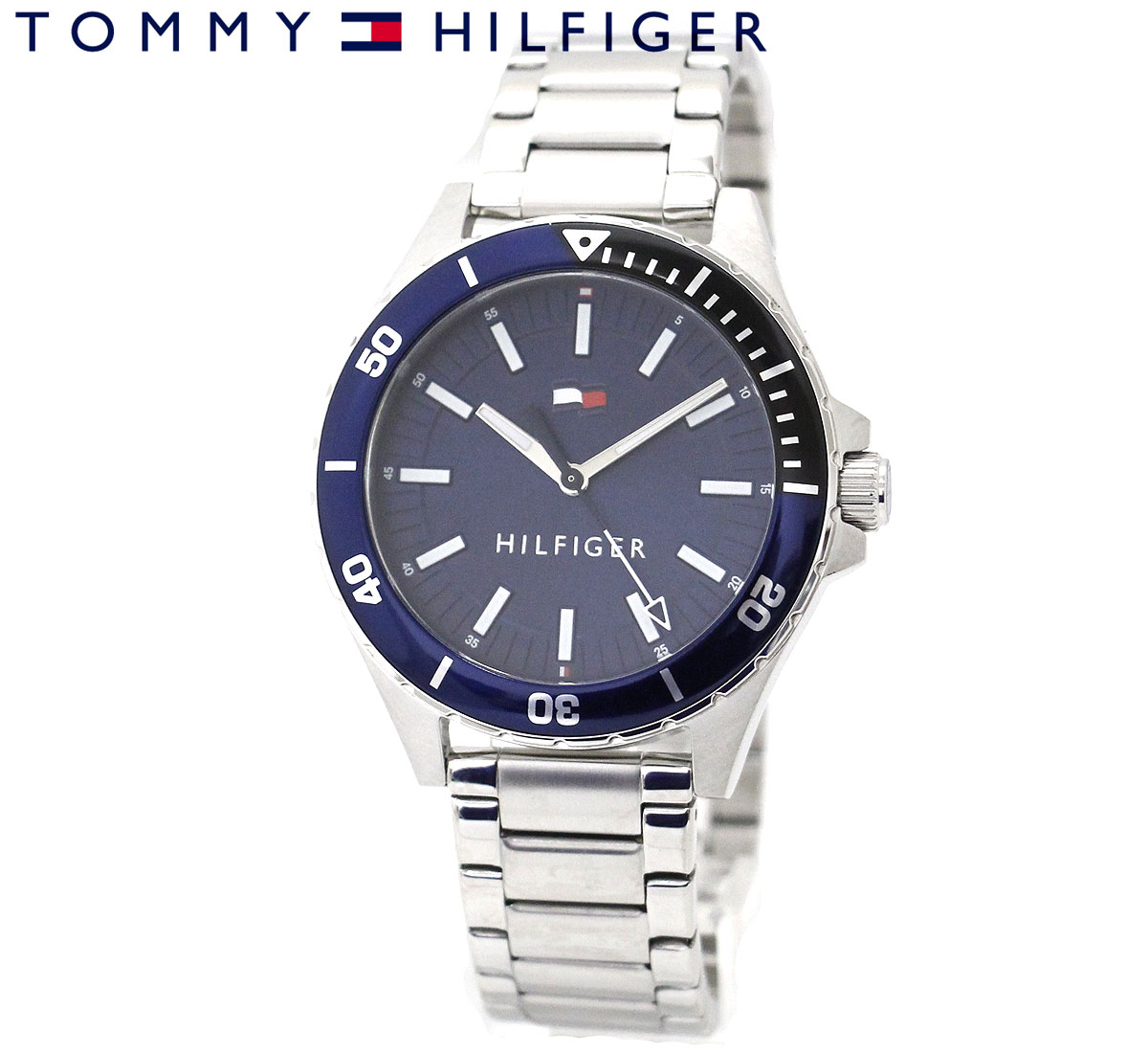【楽天市場】TOMMY HILFIGER トミーヒルフィガー 1792012 メンズ 腕時計 男性用 アナログ クォーツ シルバー ブルー文字 ...