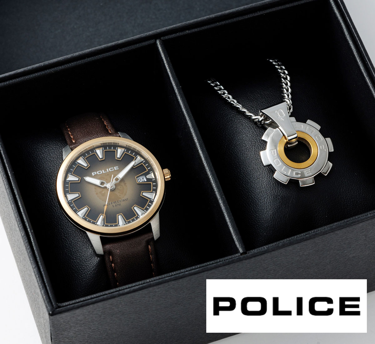 POLICE ポリス GB0040642 腕時計 ネックレス REACTOR BRAWN SET レクター ブラウン セット アクセサリー メンズ 男性用 プレゼント ギフト PEWGB0040641 24232PSG06 在庫処分 【送料無料】｜ジュエリーセキネ