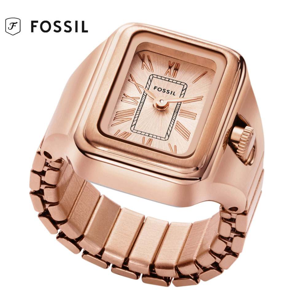 FOSSIL フォッシル ES5345 RAQUEL WATCH RING ウォッチリング 二針 ローズゴールド ステンレス 時計 レクタングル フリーサイズ 正規品 新品 ケース付 【送料無料】 14,630円