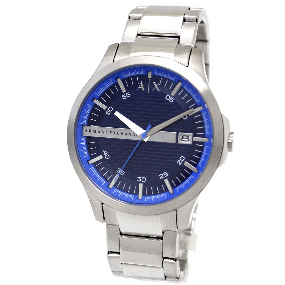 ARMANI EXCHANGE AX2408 アルマーニ 取り替えっこ AX ウオッチ ご覧なさる 成人男性用 メンズ用 石英 しろがね色 黒いこと文字記号盤 店先長期間店卸し資産 訳あり 【店卸し資産懲らしめる】 【貨物輸送無料】