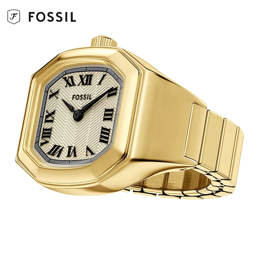 FOSSIL フォッシル ES5446 Harlow WATCH RING ウォッチリング 二針 ゴールドトーン ステンレス 時計 フリーサイズ 正規品 新品 ケース付 【送料無料】|ジュエリーセキネ